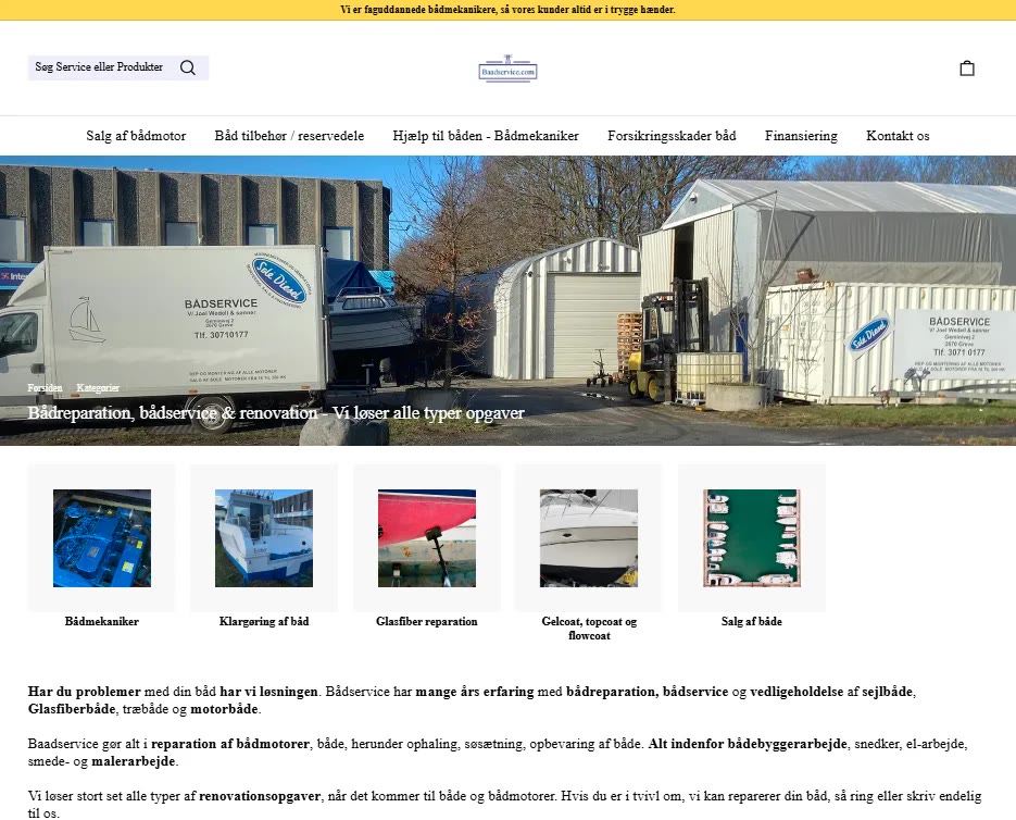 Webshop til bådservice, bygget fra bunden